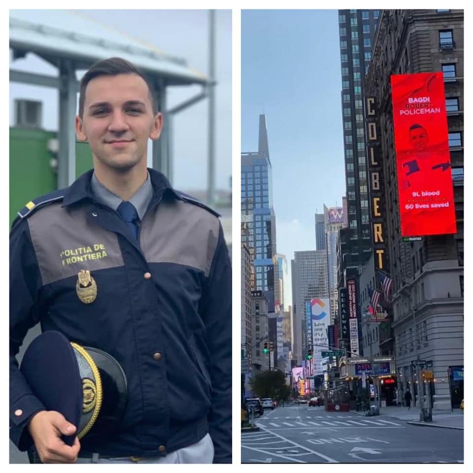 Egy nagyváradi véradó fotóját is kivetítették egy reklámpannóra New Yorkban
